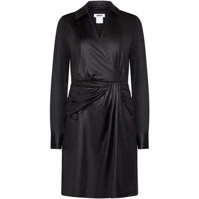 DKNY γυναικείο mini φόρεμα κρουαζέ με σατέν όψη - DD4JL26A Μαύρο 4 DKNY γυναικείο mini φόρεμα κρουαζέ με σατέν όψη - DD4JL26A Μαύρο 4