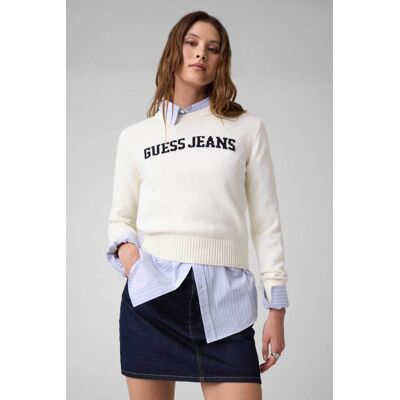 Guess γυναικείο πουλόβερ με κεντημένο λογότυπο Regular Fit - W4BR10Z3HM1 Λευκό M Guess γυναικείο πουλόβερ με κεντημένο λογότυπο Regular Fit - W4BR10Z3HM1 Λευκό M