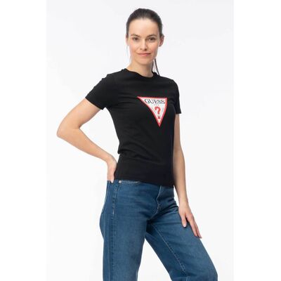 GUESS JEANS Guess γυναικείο T-shirt με triangle logo print Slim Fit - W4YI04J1314 Μαύρο M GUESS JEANS Guess γυναικείο T-shirt με triangle logo print Slim Fit - W4YI04J1314 Μαύρο M