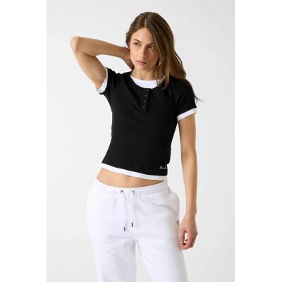 Guess γυναικεία μπλούζα henley double layer ribbed με λογότυπο Slim Fit - W6YP07K3685 Μαύρο XL Guess γυναικεία μπλούζα henley double layer ribbed με λογότυπο Slim Fit - W6YP07K3685 Μαύρο XL