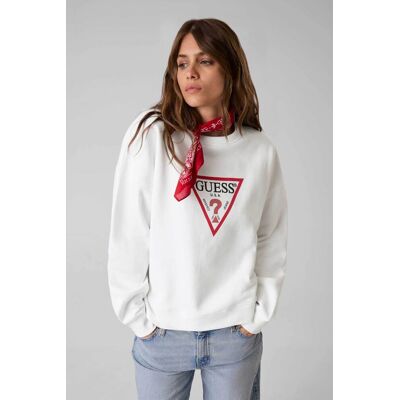 Guess γυναικεία μπλούζα φούτερ με λογότυπο Oversized Fit - W4YQ00KC811 Λευκό M Guess γυναικεία μπλούζα φούτερ με λογότυπο Oversized Fit - W4YQ00KC811 Λευκό M
