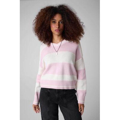 Guess γυναικείο πουλόβερ structured με ριγέ σχέδιο Relaxed Fit - W6YR01Z0847 Ροζ M Guess γυναικείο πουλόβερ structured με ριγέ σχέδιο Relaxed Fit - W6YR01Z0847 Ροζ M