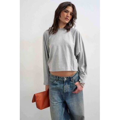 Topshop γυναικεία μπλούζα μονόχρωμη με μακρύ μανίκι "Rosa" - 31001452 Γκρι XS Topshop γυναικεία μπλούζα μονόχρωμη με μακρύ μανίκι "Rosa" - 31001452 Γκρι XS