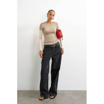 Topshop γυναικείο τοπ ribbed "Belia" - 31002206 Μπεζ M Topshop γυναικείο τοπ ribbed "Belia" - 31002206 Μπεζ M