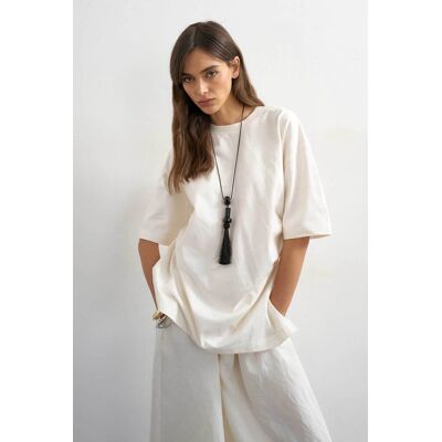 Topshop γυναικείο T-shirt μονόχρωμο Oversize Fit "Rikka" - 31001438 Υπόλευκο L Topshop γυναικείο T-shirt μονόχρωμο Oversize Fit "Rikka" - 31001438 Υπόλευκο L