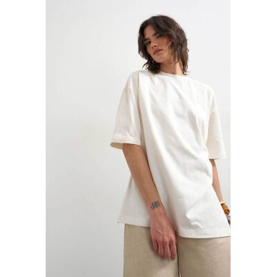 Topshop γυναικείο T-shirt μονόχρωμο Oversize Fit "Rikka" - 31001438 Εκρού L Topshop γυναικείο T-shirt μονόχρωμο Oversize Fit "Rikka" - 31001438 Εκρού L