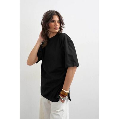 Topshop γυναικείο T-shirt μονόχρωμο Oversize Fit "Rikka" - 31001438 Μαύρο S Topshop γυναικείο T-shirt μονόχρωμο Oversize Fit "Rikka" - 31001438 Μαύρο S