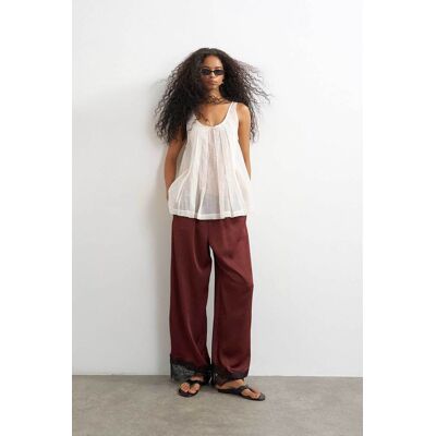 Topshop γυναικείο παντελόνι με δαντέλα "Emma" - 31001559 Μπορντό 36 Topshop γυναικείο παντελόνι με δαντέλα "Emma" - 31001559 Μπορντό 36