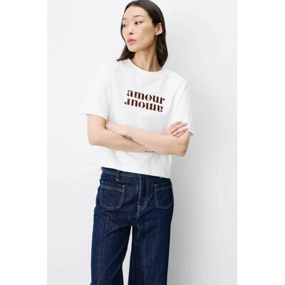 Grace & Mila γυναικείο T-shirt μονόχρωμο με letter print "Anis" - ANIS Κρέμ M Grace & Mila γυναικείο T-shirt μονόχρωμο με letter print "Anis" - ANIS Κρέμ M