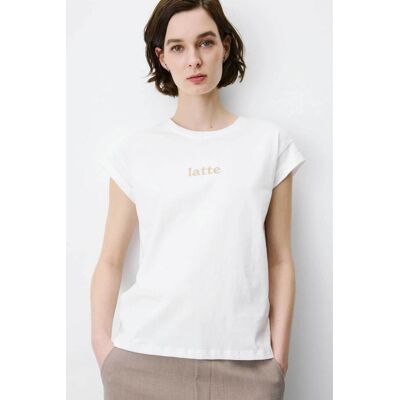 Grace & Mila γυναικείο T-shirt μονόχρωμο με letter print "Atlas" - ATLAS Κρέμ M Grace & Mila γυναικείο T-shirt μονόχρωμο με letter print "Atlas" - ATLAS Κρέμ M