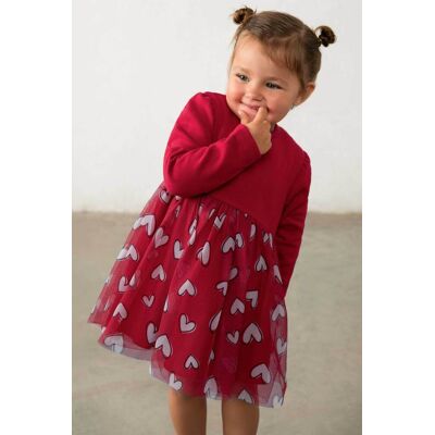 Mayoral παιδικό φόρεμα με τούλι - 2941-W27 Κόκκινο 9M Mayoral παιδικό φόρεμα με τούλι - 2941-W27 Κόκκινο 9M