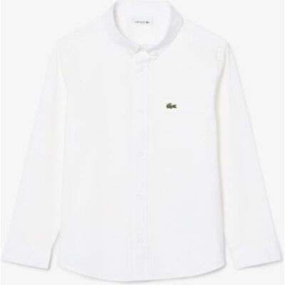 Lacoste παιδικό πουκάμισο button down με τσέπη και κεντημένο λογότυπο - CJ0945 Λευκό 10Y Lacoste παιδικό πουκάμισο button down με τσέπη και κεντημένο λογότυπο - CJ0945 Λευκό 10Y
