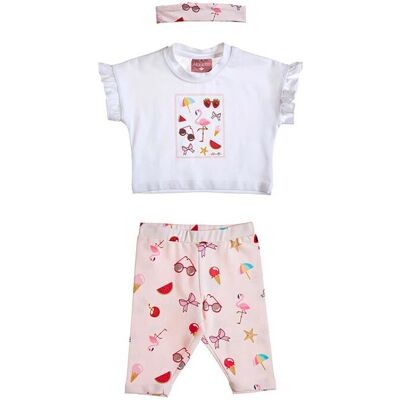 Alouette βρεφικό σετ crop top με κολάν και κορδέλα μαλλιών (3 τεμάχια) - 00470964 Λευκό 9M Alouette βρεφικό σετ crop top με κολάν και κορδέλα μαλλιών (3 τεμάχια) - 00470964 Λευκό 9M