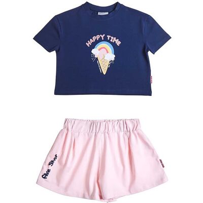 Alouette παιδικό σετ crop top και σορτς "Five Star" (2 τεμάχια) - 00270765 Μπλε Σκούρο 12M Alouette παιδικό σετ crop top και σορτς "Five Star" (2 τεμάχια) - 00270765 Μπλε Σκούρο 12M