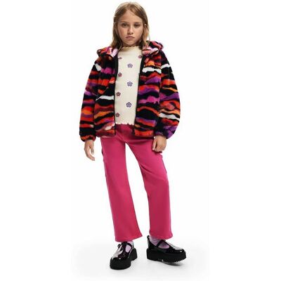 Desigual παιδικό jacket με faux γούνα και animal print - 24WGEW09 Ροζ 5-6Y Desigual παιδικό jacket με faux γούνα και animal print - 24WGEW09 Ροζ 5-6Y