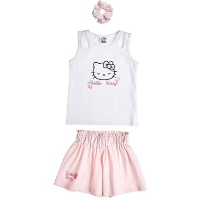 Alouette παιδικό σετ αμάνικη μπλούζα, σορτς και scrunchie "Hello Kitty" (3 τεμάχια) - 00370773 Λευκό 4Y Alouette παιδικό σετ αμάνικη μπλούζα, σορτς και scrunchie "Hello Kitty" (3 τεμάχια) - 00370773 Λευκό 4Y