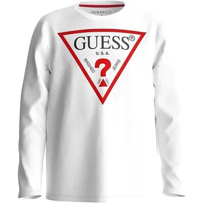 Guess παιδική μπλούζα βαμβακερή με logo print και μακρύ μανίκι (8-16 ετών) - L84I29K8HM0 Υπόλευκο 10Y Guess παιδική μπλούζα βαμβακερή με logo print και μακρύ μανίκι (8-16 ετών) - L84I29K8HM0 Υπόλευκο 10Y