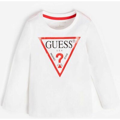 Guess παιδική μπλούζα με logo print και μακρύ μανίκι Regular Fit (3-7 ετών) - N84I24K8HM0 Υπόλευκο 6-7Y Guess παιδική μπλούζα με logo print και μακρύ μανίκι Regular Fit (3-7 ετών) - N84I24K8HM0 Υπόλευκο 6-7Y