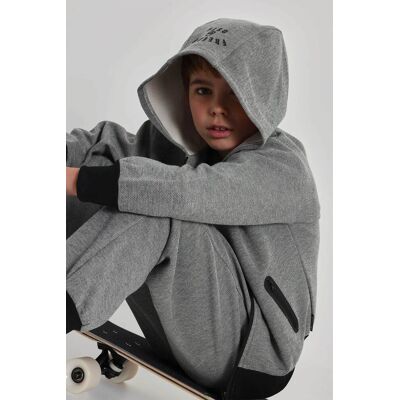 Boboli παιδικό jacket με κουκούλα - 624091 Γκρι 14Y Boboli παιδικό jacket με κουκούλα - 624091 Γκρι 14Y