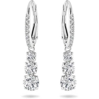 Swarovski γυναικείοι κρίκοι στρογγυλή κοπή, λευκά, επιμετάλλωση ροδίου "Stilla Attract" - 5416155 Swarovski γυναικείοι κρίκοι στρογγυλή κοπή, λευκά, επιμετάλλωση ροδίου "Stilla Attract" - 5416155