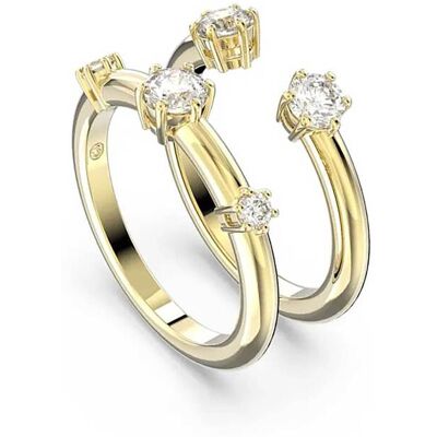 Swarovski γυναικείο δαχτυλίδι σετ (2), στρογγυλή κοπή, λευκό, επιμετάλλωση σε χρυσαφί τόνο "Constella" (50) - 5640967 Swarovski γυναικείο δαχτυλίδι σετ (2), στρογγυλή κοπή, λευκό, επιμετάλλωση σε χρυσαφί τόνο "Constella" (50) - 5640967