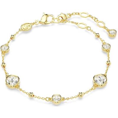 Swarovski γυναικείο βραχιόλι στρογγυλή κοπή, σχέδιο scattered, λευκό, επιμετάλλωση σε χρυσαφί τόνο "Imber" - 5680094 Swarovski γυναικείο βραχιόλι στρογγυλή κοπή, σχέδιο scattered, λευκό, επιμετάλλωση σε χρυσαφί τόνο "Imber" - 5680094