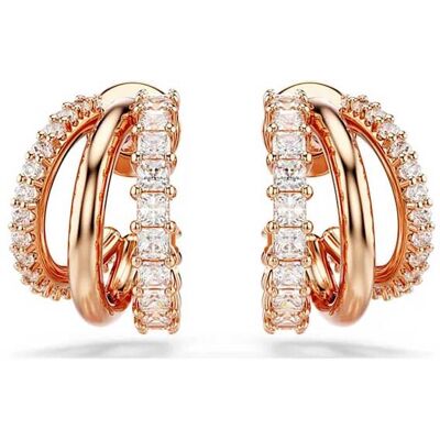 Swarovski γυναικείοι κρίκοι, μείξη κοπών, μίνι, λευκά, επιμετάλλωση σε ροζ χρυσαφί τόνο "Hyperbola" - 5698702 Swarovski γυναικείοι κρίκοι, μείξη κοπών, μίνι, λευκά, επιμετάλλωση σε ροζ χρυσαφί τόνο "Hyperbola" - 5698702