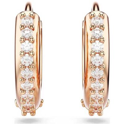 Swarovski γυναικείοι κρίκοι, στρογγυλή κοπή, λευκά, επιμετάλλωση σε ροζ χρυσαφί τόνο "Matrix" - 5690669 Swarovski γυναικείοι κρίκοι, στρογγυλή κοπή, λευκά, επιμετάλλωση σε ροζ χρυσαφί τόνο "Matrix" - 5690669