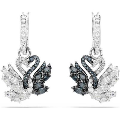 Swarovski γυναικεία σκουλαρίκια-σταγόνα κύκνος, μαύρα, φινίρισμα από διάφορα μέταλλα "Swan" - 5705728 Swarovski γυναικεία σκουλαρίκια-σταγόνα κύκνος, μαύρα, φινίρισμα από διάφορα μέταλλα "Swan" - 5705728