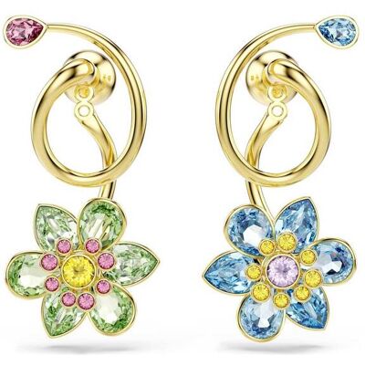 Swarovski γυναικεία σκουλαρίκια-σταγόνα μίξη κοπών, λουλούδι, πολύχρωμα, επιμετάλλωση σε χρυσαφί τόνο "Idyllia" - 5709025 Swarovski γυναικεία σκουλαρίκια-σταγόνα μίξη κοπών, λουλούδι, πολύχρωμα, επιμετάλλωση σε χρυσαφί τόνο "Idyllia" - 5709025