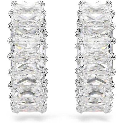 Swarovski γυναικείοι κρίκοι κοπή baguette, λευκά, επιμετάλλωση ροδίου "Matrix" - 5733397 Swarovski γυναικείοι κρίκοι κοπή baguette, λευκά, επιμετάλλωση ροδίου "Matrix" - 5733397