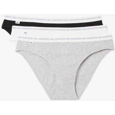 Lacoste σετ γυναικεία εσώρουχα brief με contrast μέση και λογότυπο (3 τεμάχια) - 8F1338 Γκρι XS Lacoste σετ γυναικεία εσώρουχα brief με contrast μέση και λογότυπο (3 τεμάχια) - 8F1338 Γκρι XS