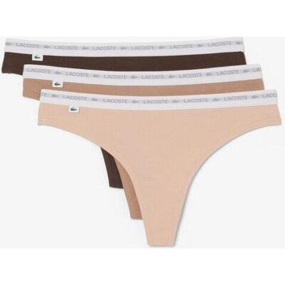 Lacoste σετ γυναικεία εσώρουχα string brief με contrast μέση και λογότυπο (3 τεμάχια) - 8F1341 Μπεζ S Lacoste σετ γυναικεία εσώρουχα string brief με contrast μέση και λογότυπο (3 τεμάχια) - 8F1341 Μπεζ S