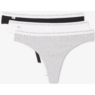 Lacoste σετ γυναικεία εσώρουχα string brief με contrast μέση και λογότυπο (3 τεμάχια) - 8F1341 Γκρι M Lacoste σετ γυναικεία εσώρουχα string brief με contrast μέση και λογότυπο (3 τεμάχια) - 8F1341 Γκρι M