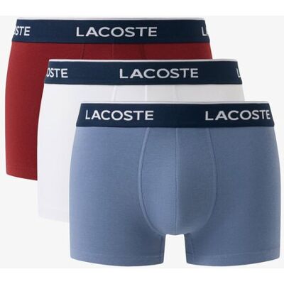 Lacoste σετ ανδρικά εσώρουχα trunk με λογότυπο (3 τεμάχια) - 5H9081 Λευκό - Μπλε M Lacoste σετ ανδρικά εσώρουχα trunk με λογότυπο (3 τεμάχια) - 5H9081 Λευκό - Μπλε M