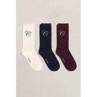 Gant σετ unisex μακριές κάλτσες με monogram (3 ζευγάρια) - 4960286 Λευκό 37/39 Gant σετ unisex μακριές κάλτσες με monogram (3 ζευγάρια) - 4960286 Λευκό 37/39