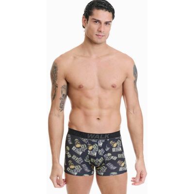 Walk ανδρικό εσώρουχο boxer με all-over print - W1754-9 Μαύρο XL Walk ανδρικό εσώρουχο boxer με all-over print - W1754-9 Μαύρο XL
