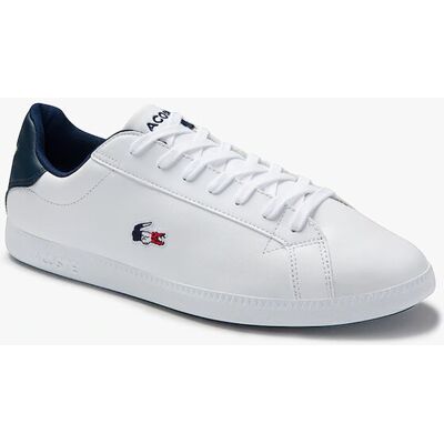 Lacoste ανδρικά sneakers με κορδόνια "Graduate Tricolore" - 39SMA0027407 Λευκό 40 Lacoste ανδρικά sneakers με κορδόνια "Graduate Tricolore" - 39SMA0027407 Λευκό 40