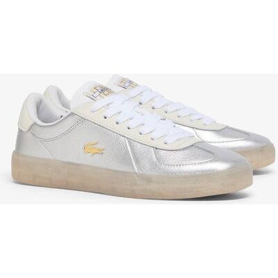Lacoste γυναικεία δερμάτινα sneakers "Baseshot Pro" - 50SFA0031AAB Ασημί 42 Lacoste γυναικεία δερμάτινα sneakers "Baseshot Pro" - 50SFA0031AAB Ασημί 42