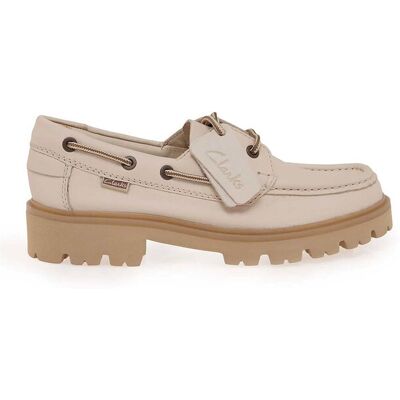 Clarks γυναικεία δερμάτινα loafers "Cleyhill Boat" - 26187841 Εκρού 41 Clarks γυναικεία δερμάτινα loafers "Cleyhill Boat" - 26187841 Εκρού 41