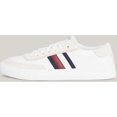 Tommy Hilfiger ανδρικά δερμάτινα sneakers με signature logo - FM0FM04975 Λευκό 41 Tommy Hilfiger ανδρικά δερμάτινα sneakers με signature logo - FM0FM04975 Λευκό 41