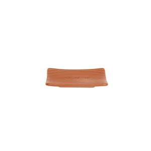 Coincasa κεραμική θήκη σαπουνιού με ανάγλυφο ριγέ σχέδιο 12 x 8 x 2 cm - 007218578 - Πορτοκαλί