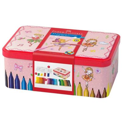 Faber-Castell μαρκαδόροι ζωγραφικής Connector σετ 33 χρώματα σε μεταλλική κασετίνα – σχέδιο μπαλαρίνα - 077155534/ Faber-Castell μαρκαδόροι ζωγραφικής Connector σετ 33 χρώματα σε μεταλλική κασετίνα – σχέδιο μπαλαρίνα - 077155534/