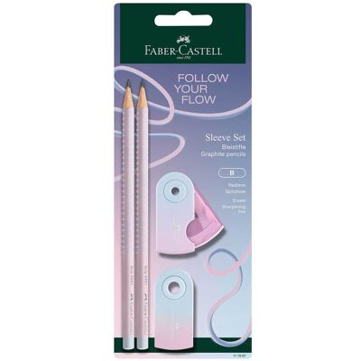 Faber-Castell Blister σετ "Flow Edition" 4 τεμάχια blushing sky - 2 μολύβια Grip, 1 mini γόμα sleeve και 1 mini ξύστρα sleeve - 117007 Faber-Castell Blister σετ "Flow Edition" 4 τεμάχια blushing sky - 2 μολύβια Grip, 1 mini γόμα sleeve και 1 mini ξύστρα sleeve - 117007