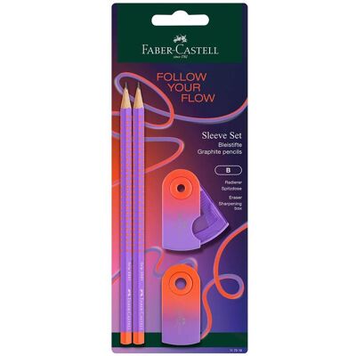 Faber-Castell Blister σετ "Flow Edition" 4 τεμάχια punchy melon - 2 μολύβια Grip, 1 mini γόμα sleeve και 1 mini ξύστρα sleeve - 117019 Faber-Castell Blister σετ "Flow Edition" 4 τεμάχια punchy melon - 2 μολύβια Grip, 1 mini γόμα sleeve και 1 mini ξύστρα sleeve - 117019
