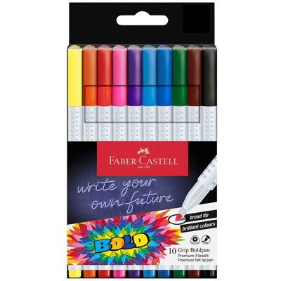 Faber-Castell σετ 10 μαρκαδόροι ζωγραφικής Grip Boldpen - 155317 Faber-Castell σετ 10 μαρκαδόροι ζωγραφικής Grip Boldpen - 155317