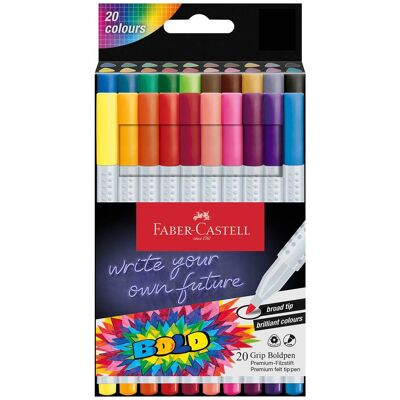 Faber-Castell σετ 20 μαρκαδόροι ζωγραφικής Grip Boldpen - 155318 Faber-Castell σετ 20 μαρκαδόροι ζωγραφικής Grip Boldpen - 155318