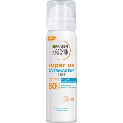 AMBRE SOLAIRE Αντηλιακό Προσώπου Super UV Overmakeup Mist SPF50+ 75ml AMBRE SOLAIRE Αντηλιακό Προσώπου Super UV Overmakeup Mist SPF50+ 75ml