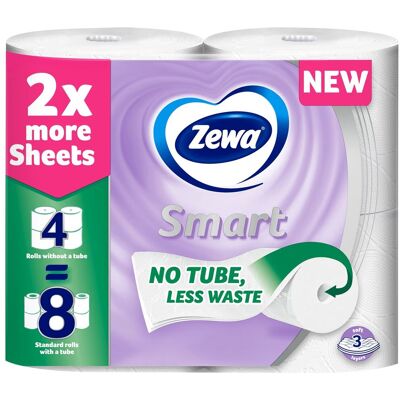 ZEWA Χαρτί Υγείας Smart 3 Φύλλα 4 Ρολά 624g ZEWA Χαρτί Υγείας Smart 3 Φύλλα 4 Ρολά 624g