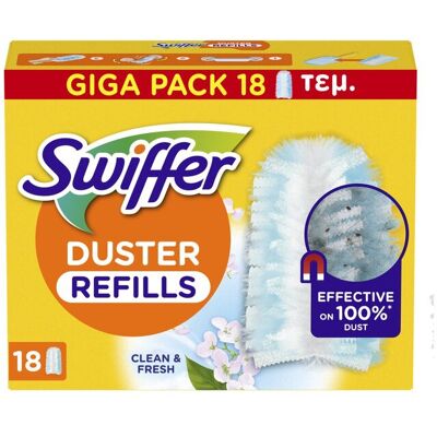 SWIFFER Φτερά Ξεσκονίσματος Duster Fresh Ανταλλακτικά 18 Τεμάχια SWIFFER Φτερά Ξεσκονίσματος Duster Fresh Ανταλλακτικά 18 Τεμάχια